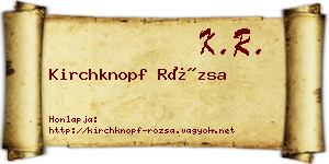 Kirchknopf Rózsa névjegykártya