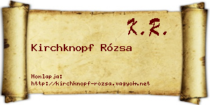 Kirchknopf Rózsa névjegykártya