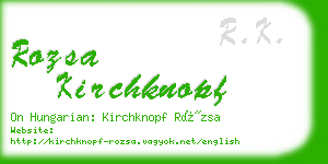 rozsa kirchknopf business card